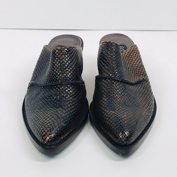 Salphy Dark Brown Dallas Alligator Hand Crafted Heeled Mule - Picture 2 of 10